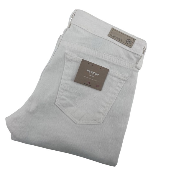 NEW AG Adriano Goldschmied The Ballard Slim Boot Jeans in White Size 26R - Picture 5 of 12